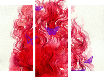 woman portrait  .abstract  watercolor .fashion background  - Dreiteiliges Leinwandbild, Triptychon