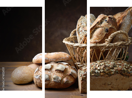 Freshly baked bread  - Dreiteiliges Leinwandbild, Triptychon