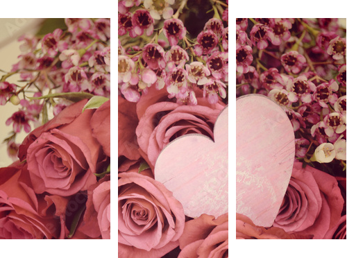 GruÃkarte - Liebe, GlÃ¼ck, Freude...  - Dreiteiliges Leinwandbild, Triptychon