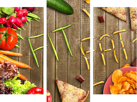 Fit or Fat  - Dreiteiliges Leinwandbild, Triptychon