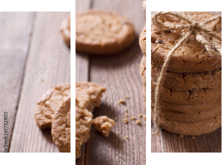 chocolate chip cookies  - Dreiteiliges Leinwandbild, Triptychon