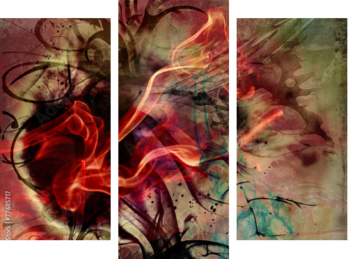abstract art  - Dreiteiliges Leinwandbild, Triptychon
