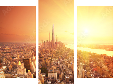 Future New York - Dreiteiliges Leinwandbild, Triptychon