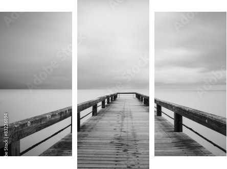 Lunga esposizione in bianco e nero - Dreiteiliges Leinwandbild, Triptychon