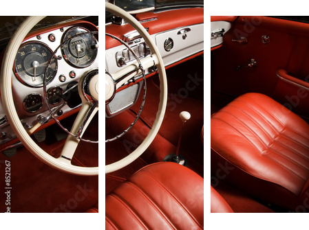 Luxury car interior - Dreiteiliges Leinwandbild, Triptychon