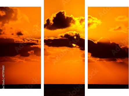 Tropical Sunset - Dreiteiliges Leinwandbild, Triptychon