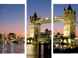 Tower Bridge Panorama
 - Dreiteiliges Leinwandbild, Triptychon