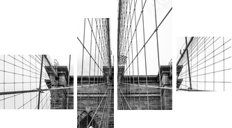 Famous Brooklyn Bridge in New York City - Vierteiliges Leinwandbild, Viertychon