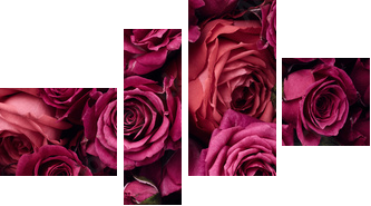 Roses background - Vierteiliges Leinwandbild, Viertychon