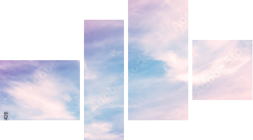 Sky with a pastel colored gradient - Vierteiliges Leinwandbild, Viertychon