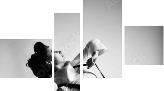 black and white dancer - Vierteiliges Leinwandbild, Viertychon