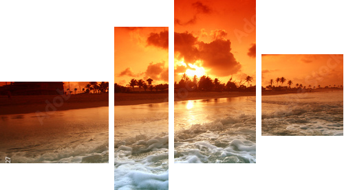 ocean sunrise - Vierteiliges Leinwandbild, Viertychon