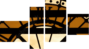 le sacrÃ© coeur et lhorloge - Vierteiliges Leinwandbild, Viertychon