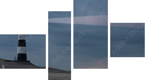 lighthouse in the dusk - Vierteiliges Leinwandbild, Viertychon