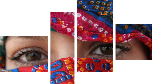 arabische augen 3 - Vierteiliges Leinwandbild, Viertychon