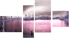 Panorama infrarosso - Vierteiliges Leinwandbild, Viertychon