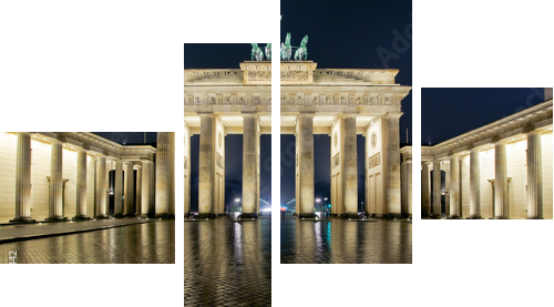 brandenburger tor bei nacht 2 - Vierteiliges Leinwandbild, Viertychon