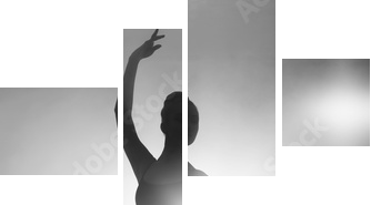 silhouette of a ballerina - Vierteiliges Leinwandbild, Viertychon