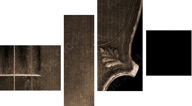 Part of vintage violin - Vierteiliges Leinwandbild, Viertychon
