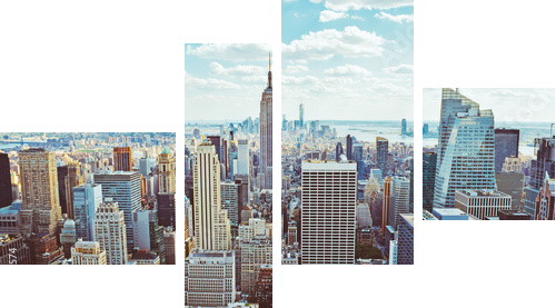 New York City (Taken from Helicopter)  - Vierteiliges Leinwandbild, Viertychon