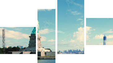 Panorama on Manhattan, New York City - Vierteiliges Leinwandbild, Viertychon