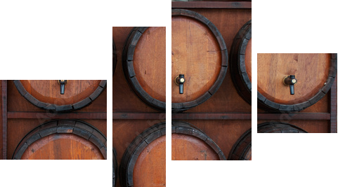 Prywatna piwniczka z winami
 - Vierteiliges Leinwandbild, Viertychon