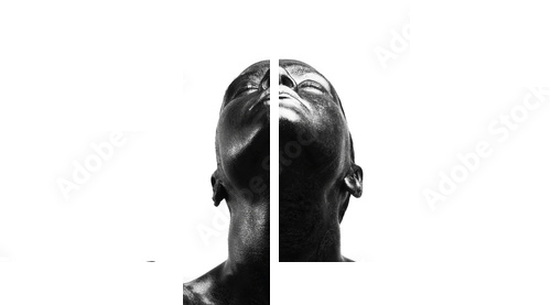 Made up black woman - Vierteiliges Leinwandbild, Viertychon