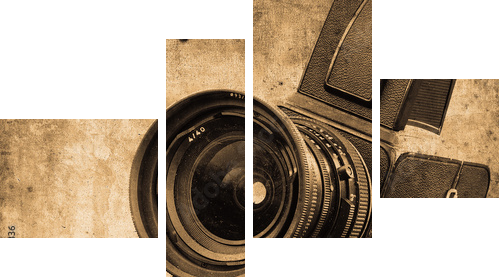 photo camera - Vierteiliges Leinwandbild, Viertychon