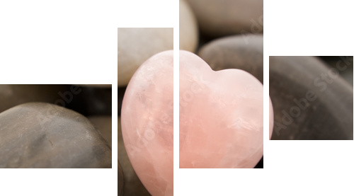 rose quartz heart - Vierteiliges Leinwandbild, Viertychon