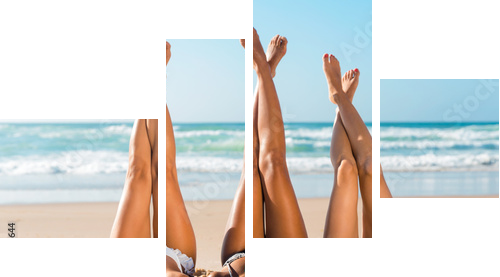 A day on the beach - Vierteiliges Leinwandbild, Viertychon