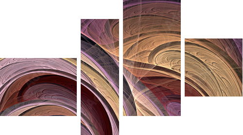 Floral fractal - Vierteiliges Leinwandbild, Viertychon