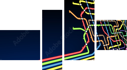 Subway slant - Vierteiliges Leinwandbild, Viertychon