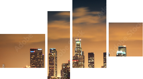 Downtown Los Angeles skyline - Vierteiliges Leinwandbild, Viertychon