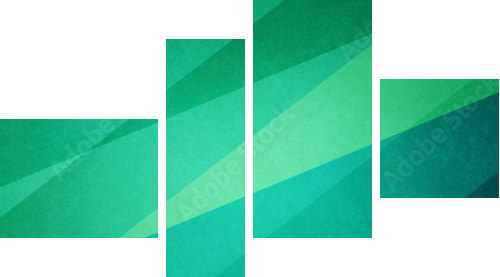 abstract geometric background in modern blue and green beach color hues with soft lighting and texture on striped block pattern - Vierteiliges Leinwandbild, Viertychon