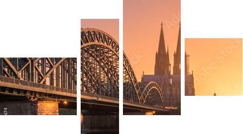 Regnerischer Sonnenuntergang - rainy sunset - Vierteiliges Leinwandbild, Viertychon