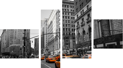 Taxies in Manhattan - Vierteiliges Leinwandbild, Viertychon