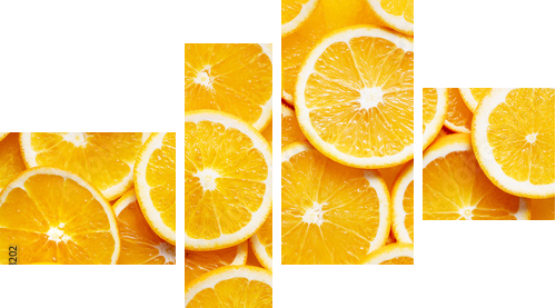 orange slices background - Vierteiliges Leinwandbild, Viertychon