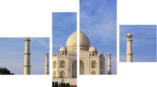 taj mahal in evening light - Vierteiliges Leinwandbild, Viertychon