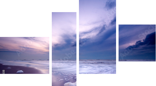 ocean at night - Vierteiliges Leinwandbild, Viertychon