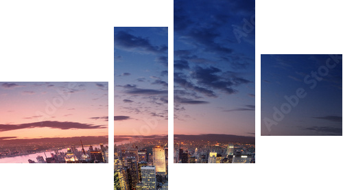 Manhattan at sunset - Vierteiliges Leinwandbild, Viertychon