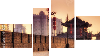 Xian / Xian (China) - Cityscape - Vierteiliges Leinwandbild, Viertychon