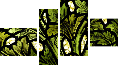 Stained glass pattern - Vierteiliges Leinwandbild, Viertychon