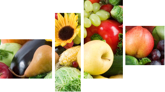 fruits and vegetables - Vierteiliges Leinwandbild, Viertychon