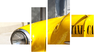 Vintage Yellow Cab - Vierteiliges Leinwandbild, Viertychon