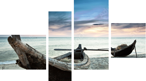 Boats - Vierteiliges Leinwandbild, Viertychon
