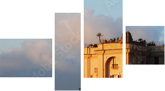 Palazzo Donn Anna in Via Posillipo - Napoli Campania - Vierteiliges Leinwandbild, Viertychon