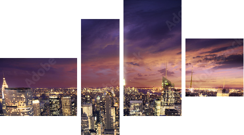 New york skysrcrapers - bussines buildings background - Vierteiliges Leinwandbild, Viertychon