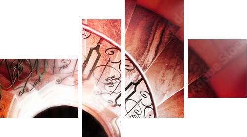 Spiral staircase - Vierteiliges Leinwandbild, Viertychon