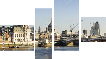 Londyński poranek nad Tamizą
 - Vierteiliges Leinwandbild, Viertychon