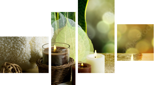 Spa and body care treatment.Blurred Background - Vierteiliges Leinwandbild, Viertychon